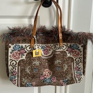 Carpet Tote Bag with Fringe Detail- Brand New!